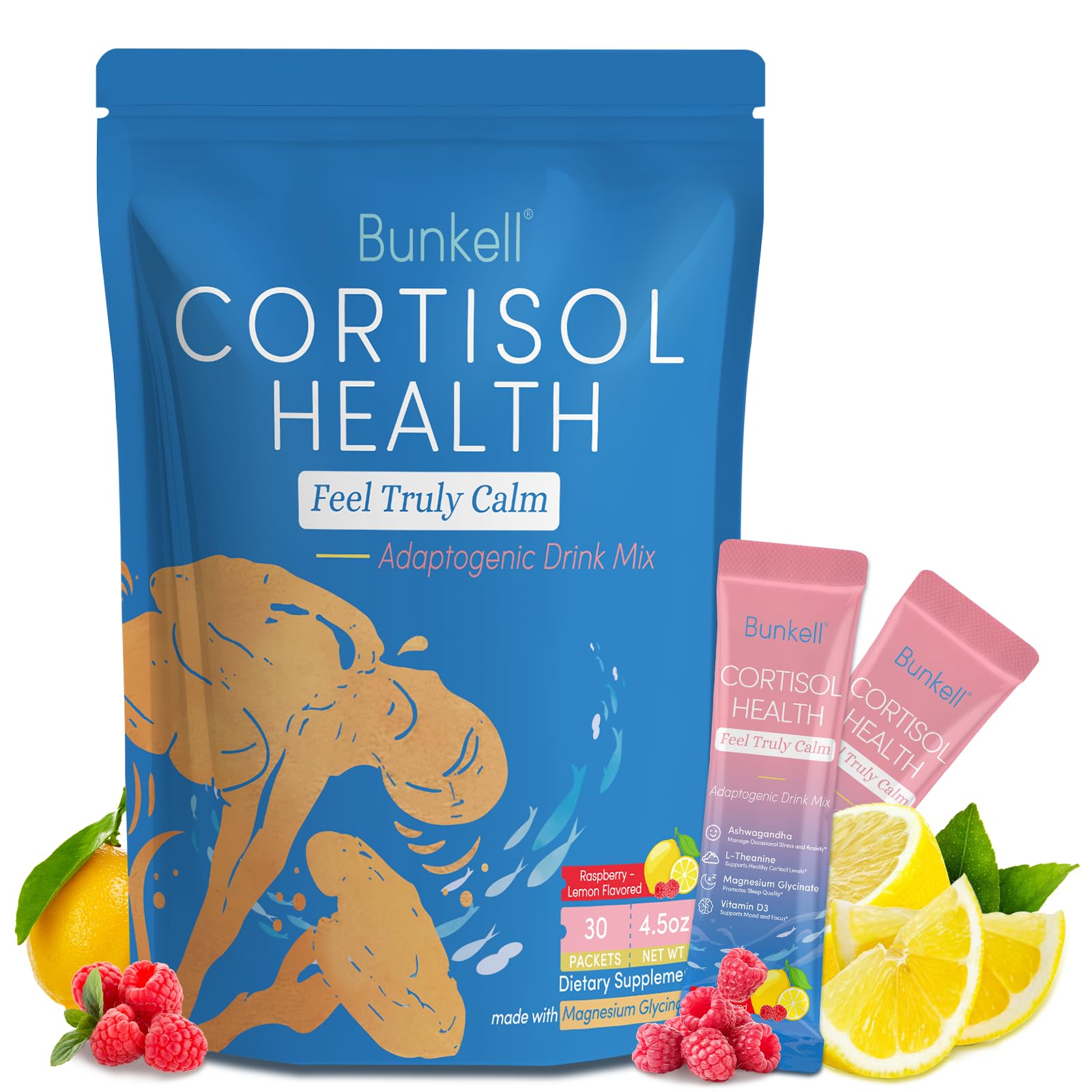 Cortisol Calm Drink Mix, Sleep Aid Supplement and Cortisol Reducer, 30 Ct