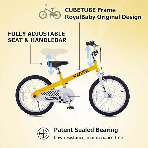 Miniatura 4 de Royalbaby Cubetube Formula - Bicicleta para niños y niñas, 12, 14, 16, 18, 20 pulgadas, con rueda de tranvía, varios colores