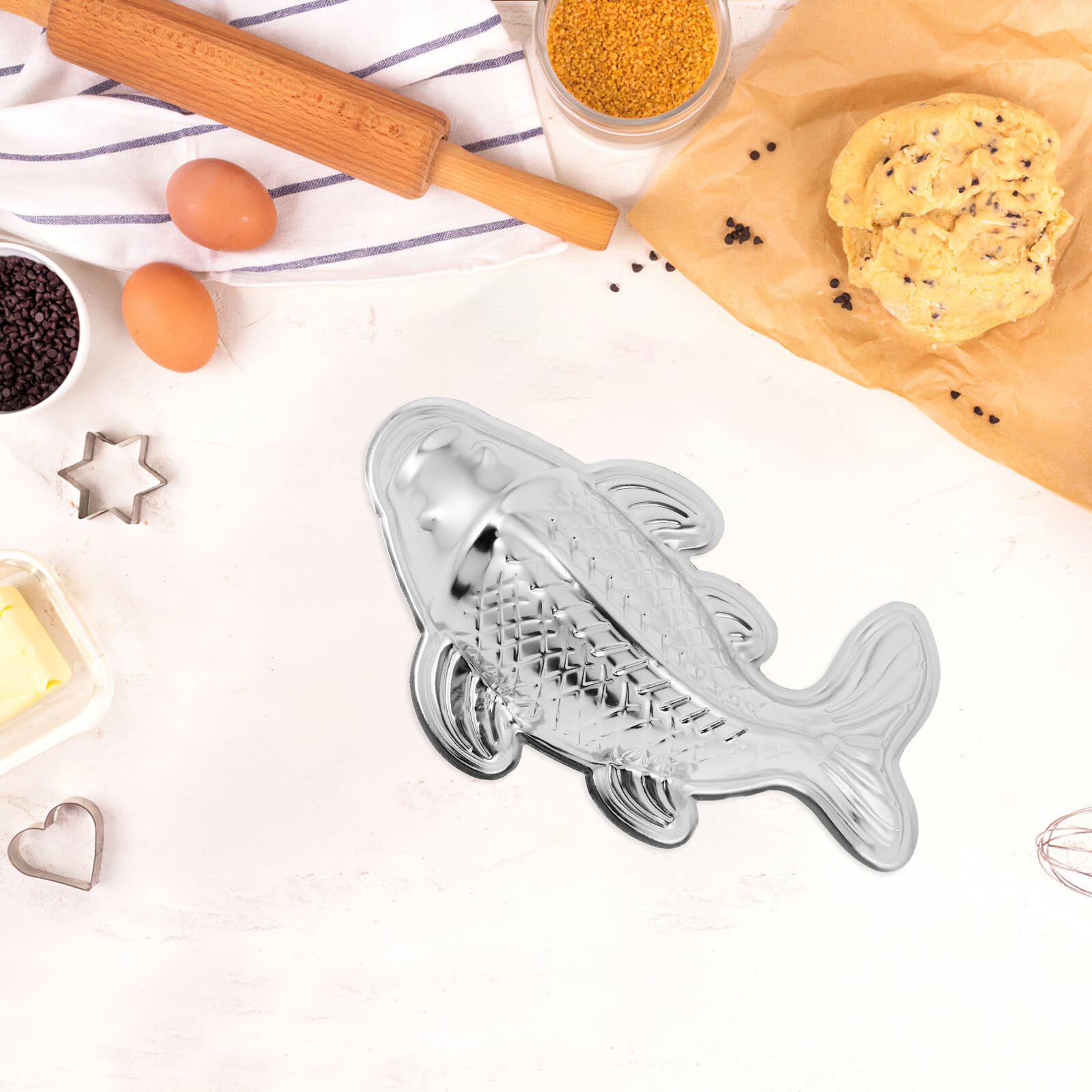 Moule à Pâtisserie de Poisson, Alliage D'aluminium Argenté | Antiadhésif, Démoulage Facile, Cuisine et Cuisson, Adapté aux Gâteaux, Chocolat, Gelée