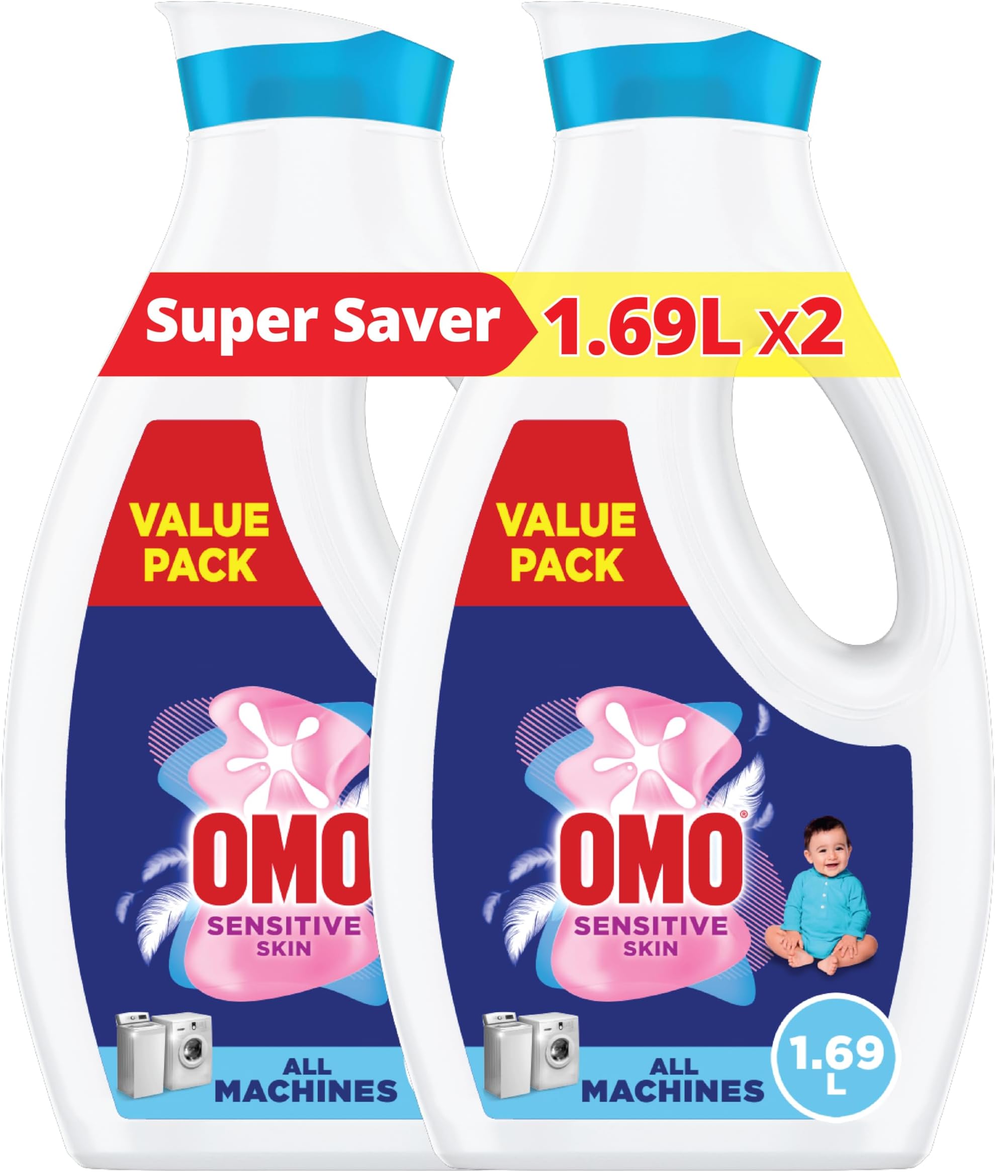 Liquid Laundry Detergent, for Sensitive Skin, 1.69L x 2, Gentle on Skin, Tough on Stains