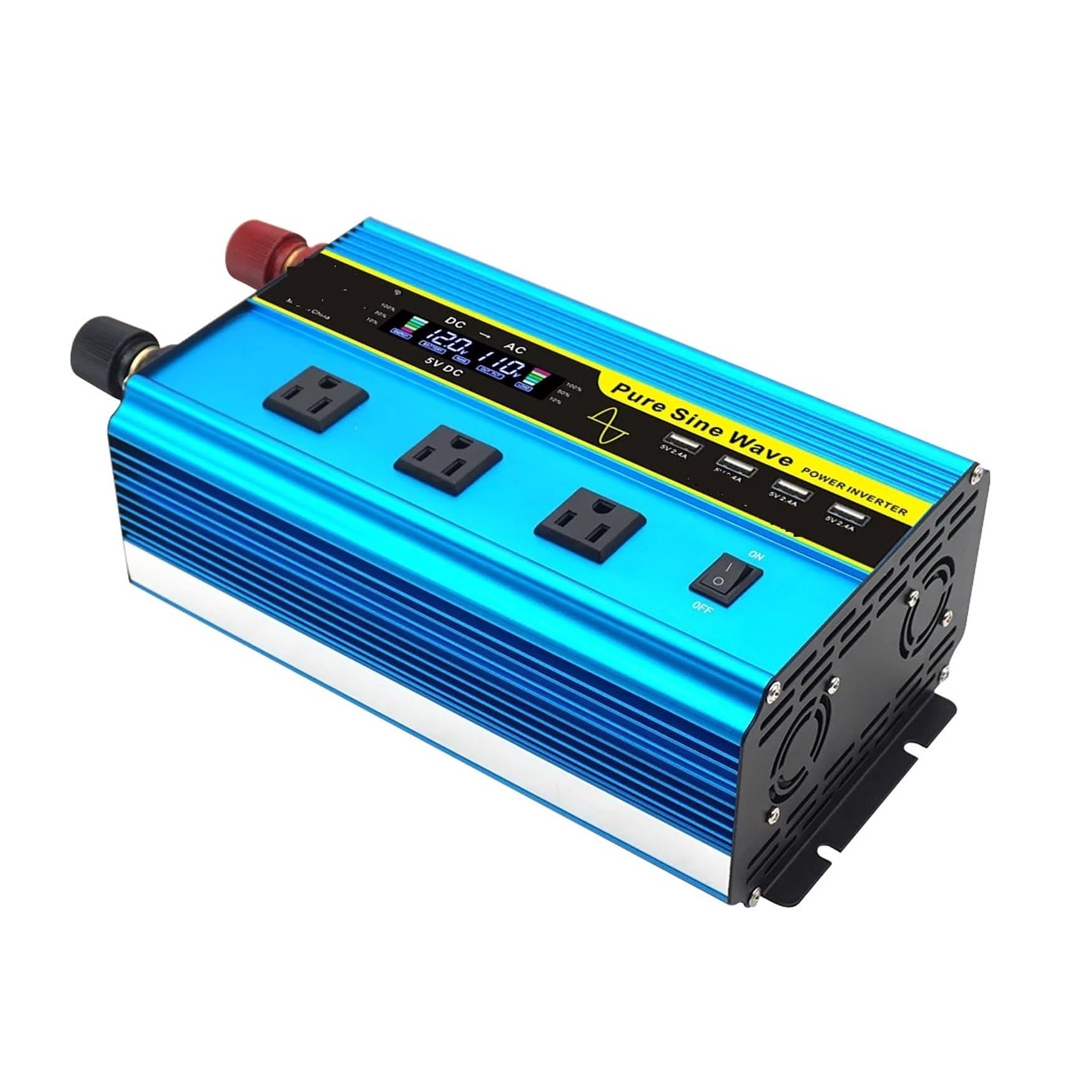Falownik sinusoidalny 4000 W DC 12 V/24 V na AC 110 60 Hz, samochodowy falownik solarny, Wydajny, gotowy na energię słoneczną(P4000W-12V-110V-60hz)