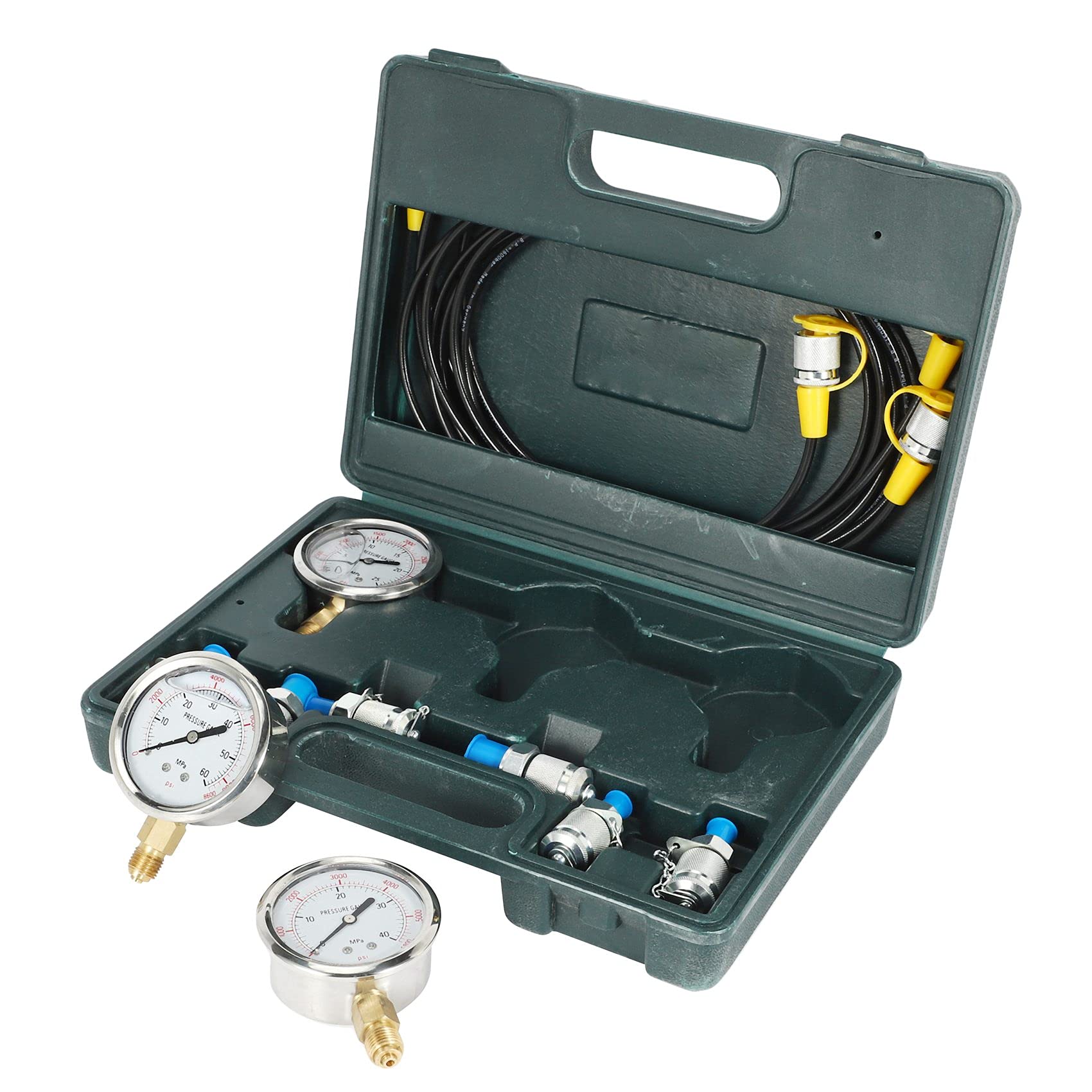 Kit di Prova della Pressione idraulica dell'escavatore con manometro e Raccordo per Tubo Flessibile di Prova