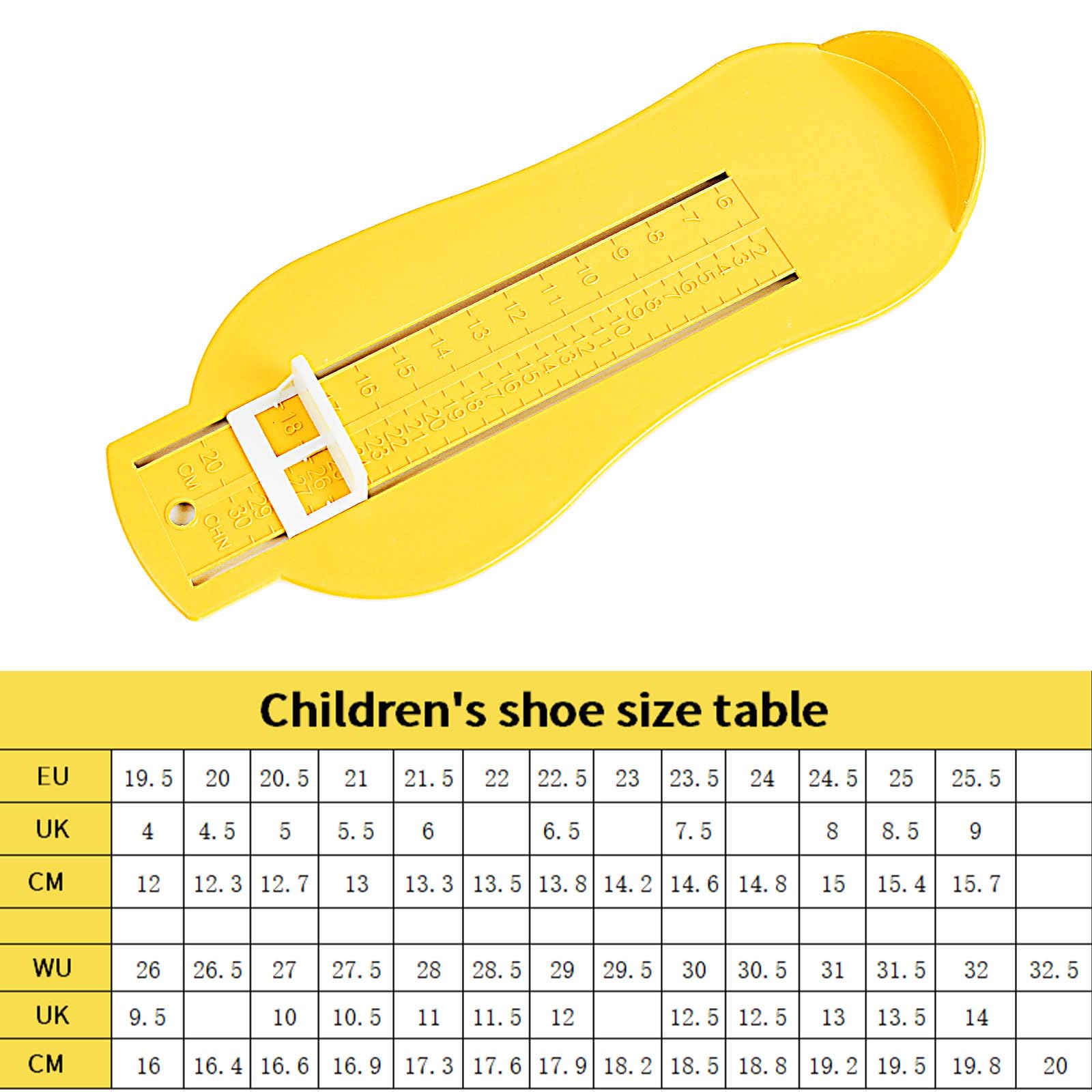 Lot de 2 Pédimètre Enfants et Adultes, Mesure Pied Pointure Chaussure Dispositif de Mesure pour Déterminer la Pointure, Enfants (2 à 30) et Adultes (17 à 47)