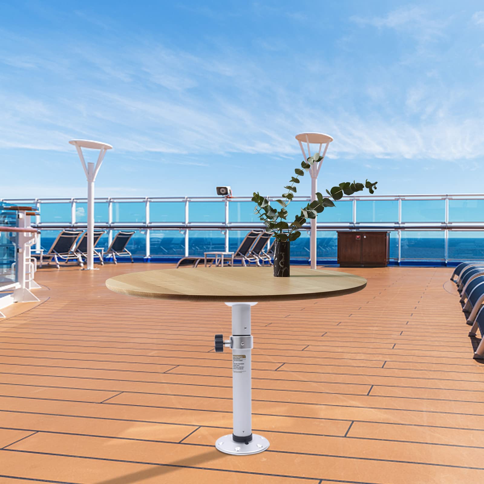Adjustable Table Pedestal Stand Leg Base Aluminum Table Base Detachable Coffe Table Stand for Bar Pub Home Office Restaurant Marine Boat Yacht Caravan RV Load Capacity 155LBS