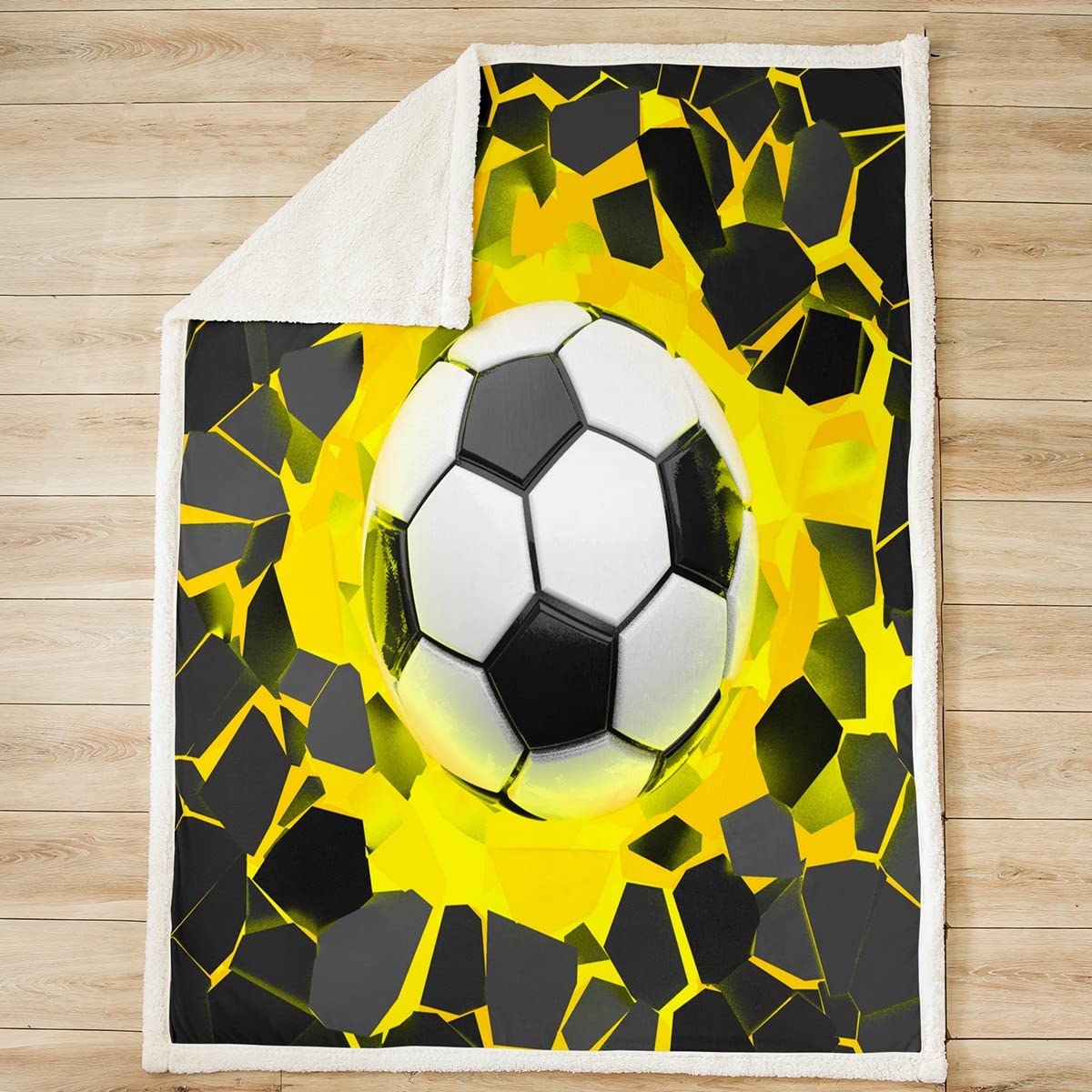 Coperta Morbida In Flanella A Tema Calcio: 127x101 Cm, Regalo Accogliente Per Divano E Letto Per Bambini E Adulti