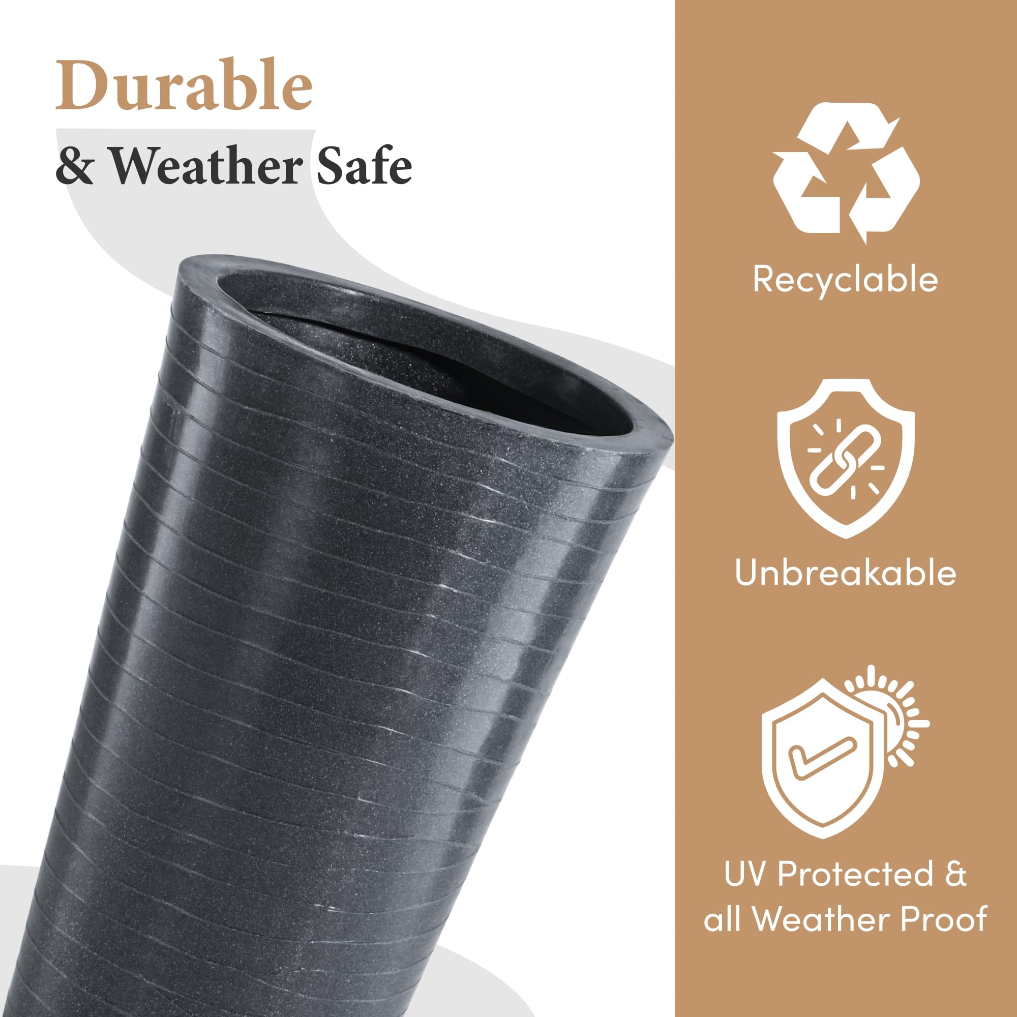 Kuber Industries 23 Inch Big Size Planter - Grey -4