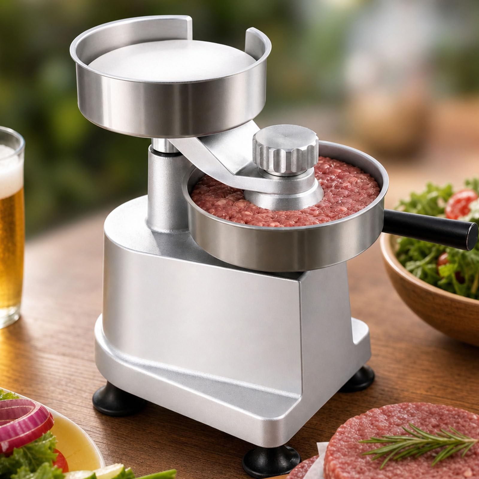 Hamburgatrice Pressa per Hamburger in Acciaio Inossidabile, Pressa Hamburger Professionale Manuale, Componenti Lavabili in Lavastoviglie, con Garanzia di Soddisfazione