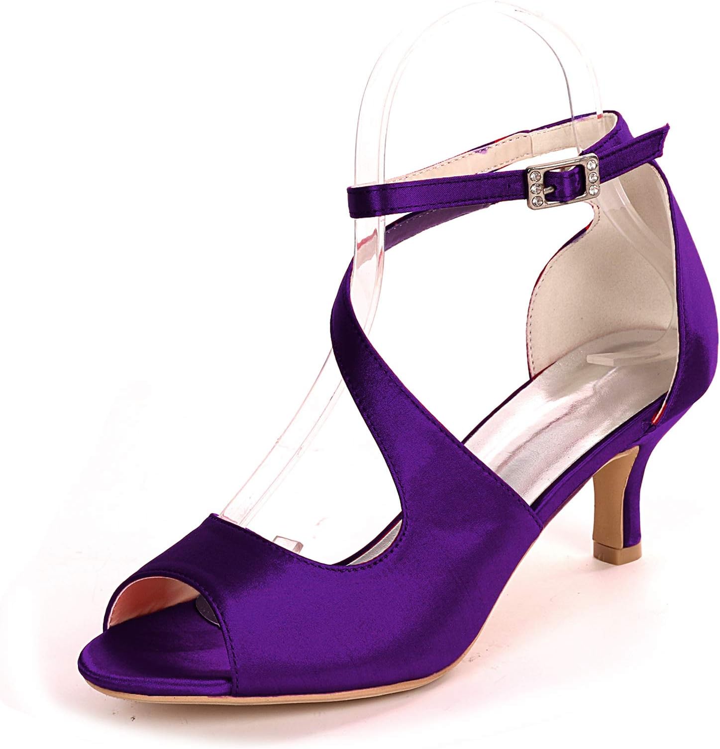 QXue Wedding Shoes Ladies High Heels Satin PEET Toe Pointed Toe Prom Bridesmaid Nightclub Sandals