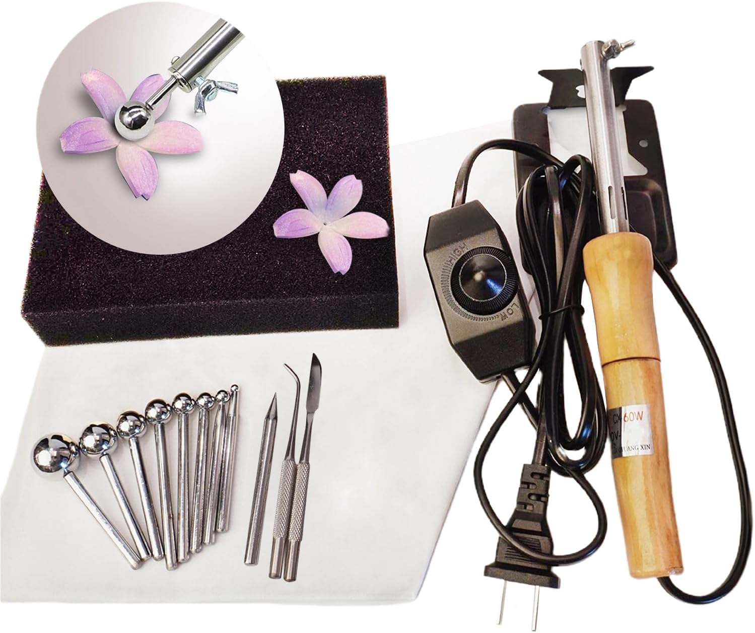 SJAKFHD Fabric Flower Ironing Machine, Stamens for Flower Making, Electric Fabric Flowers Maker, Artificial Flowers Ironing Machine, Adjustable Temperature(11 Heads)