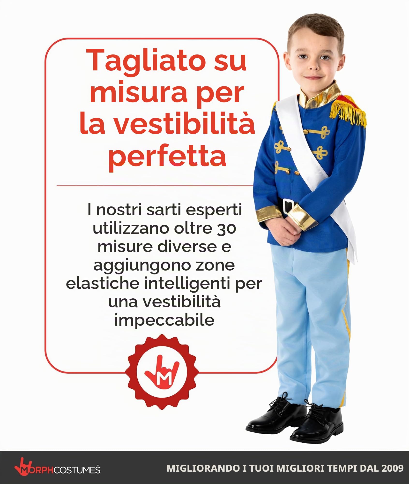 Fun Shack Costume Principe Bambino, Costume Regale Halloween Bambino | Giacca Blu, Fascia, Cintura & Pantaloni, Rifiniture Dorate Regali, Perfetto per Halloween, Ideale per il Gioco di Ruolo