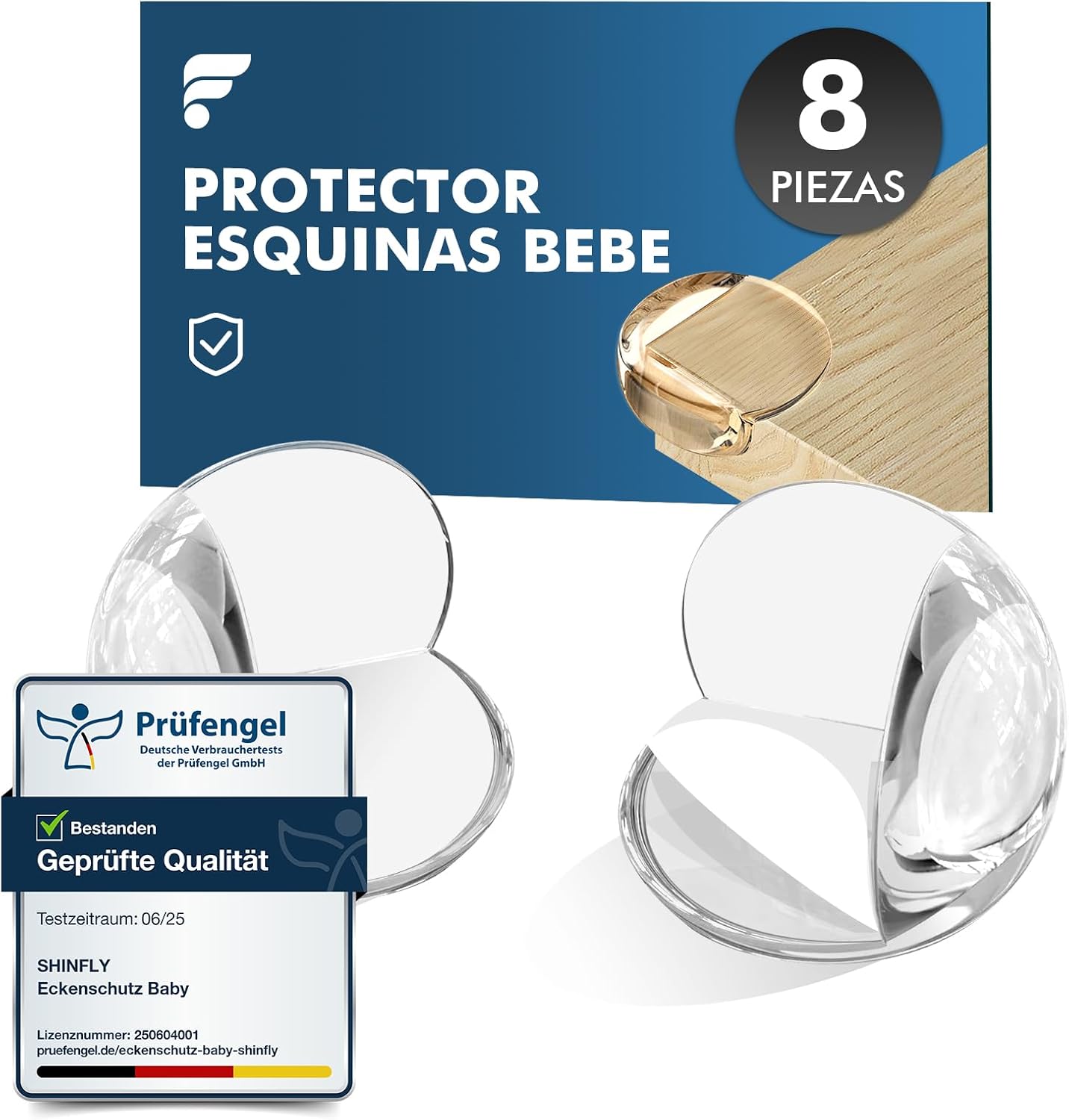 shinfly Protector Esquinas Bebe Esquineras Protectoras Bebe, 8 PCS Rund Protector Esquinas Muebles, Fuerte Adhesión Protege Bebe, niños de Lesiones para Muebles Cantoneras