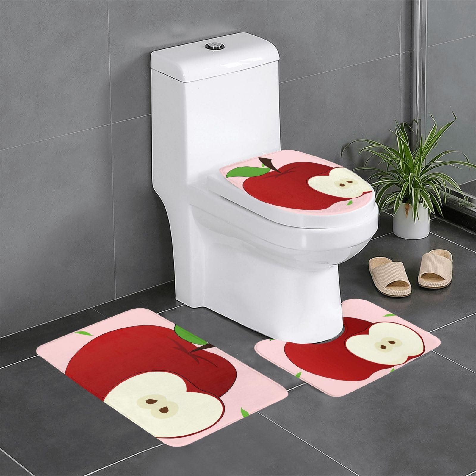 Tapis de salle de bain antidérapants pour une décoration de WC fruitée
