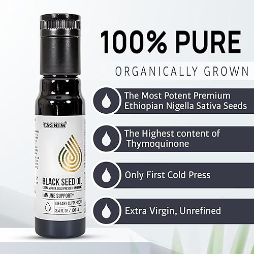 Miniatura 2 de Aceite de semilla negra 100% etíope, 3.4 onzas líquidas, aceite de semilla negra prensado en frío para apoyo inmunológico, alta potencia 5.7% - 21%