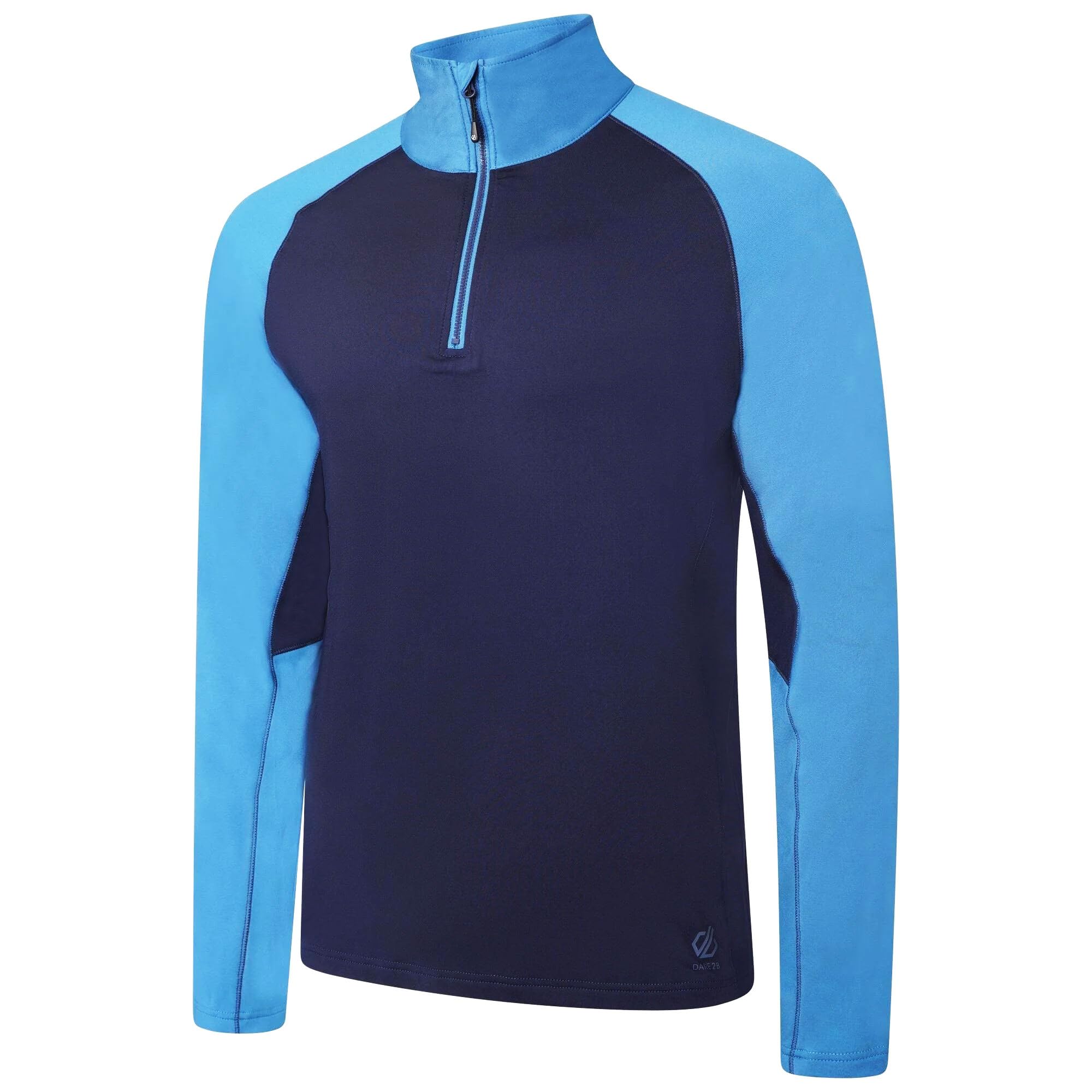 Dare 2b Mens Fuser Half Zip Core Stretch Midlayer Sweatshirt, Nightfall Navy Dark Methyl, S EU