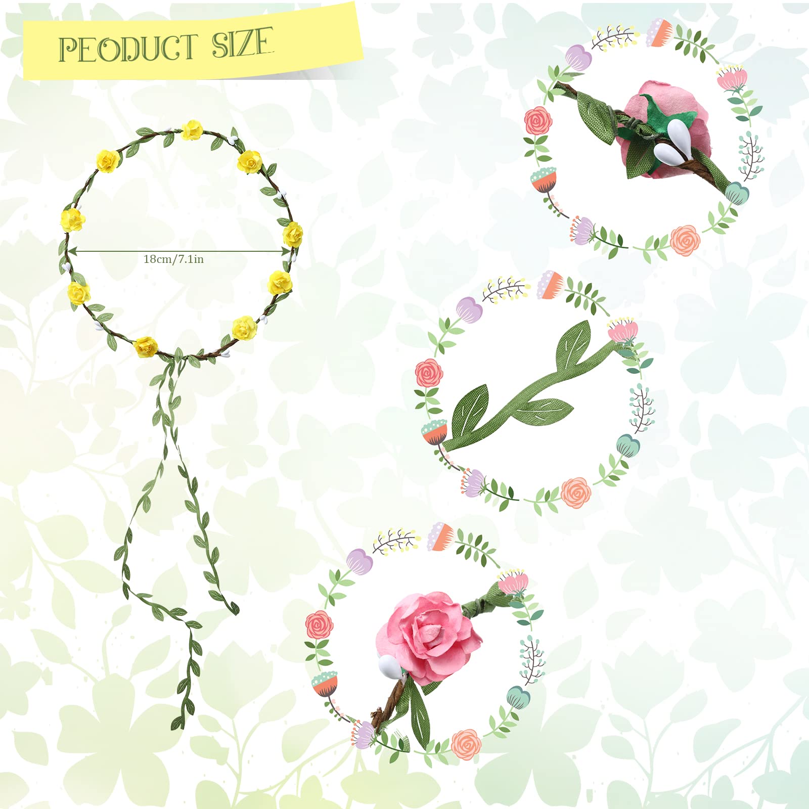 Amazon.com : WILLBOND 48 Pcs Flower Headbands for Women  display picture 1