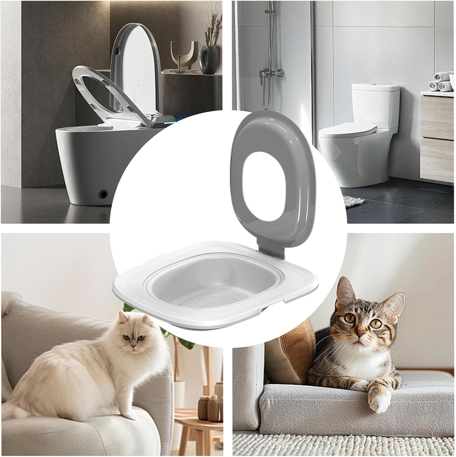 Cat Toilet Training Kit - Reusable Cat Potty Trainer, Litter Box Training System | Hygienic Cats Potty Trainings Kit, Sandbox Mat Trainer for Pet Cleaning and Indoor Toilet Habits