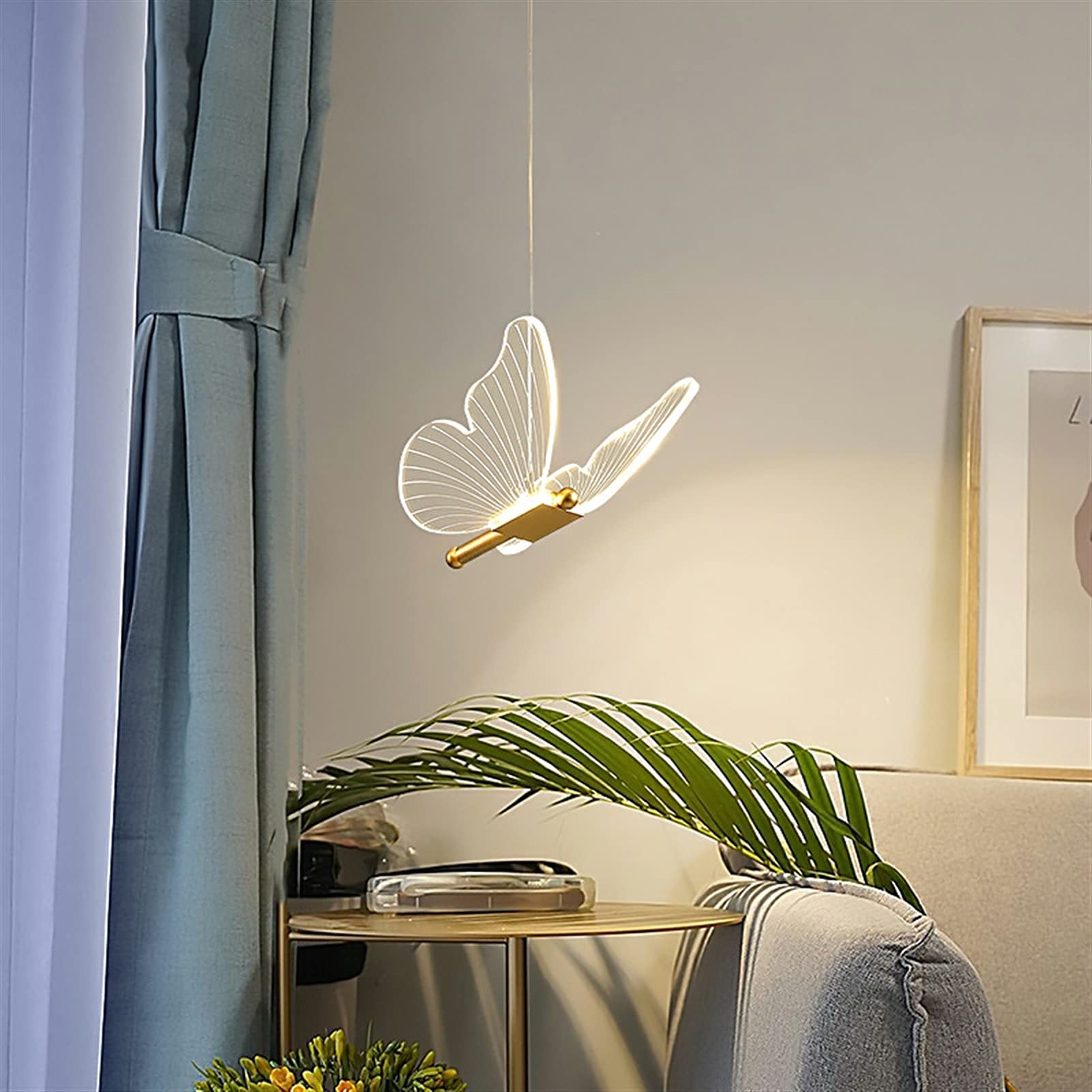 Lustre suspension papillon à long câble pour décoration intérieure