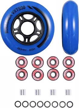 Rollerex VXT500 RipStik Wheels Color Options Available 2-Pack Deep Sea Blue 80mm Adventure World 608ZZ ABEC-7 Skate Wheel Bearings, Spacers and Washers Kit