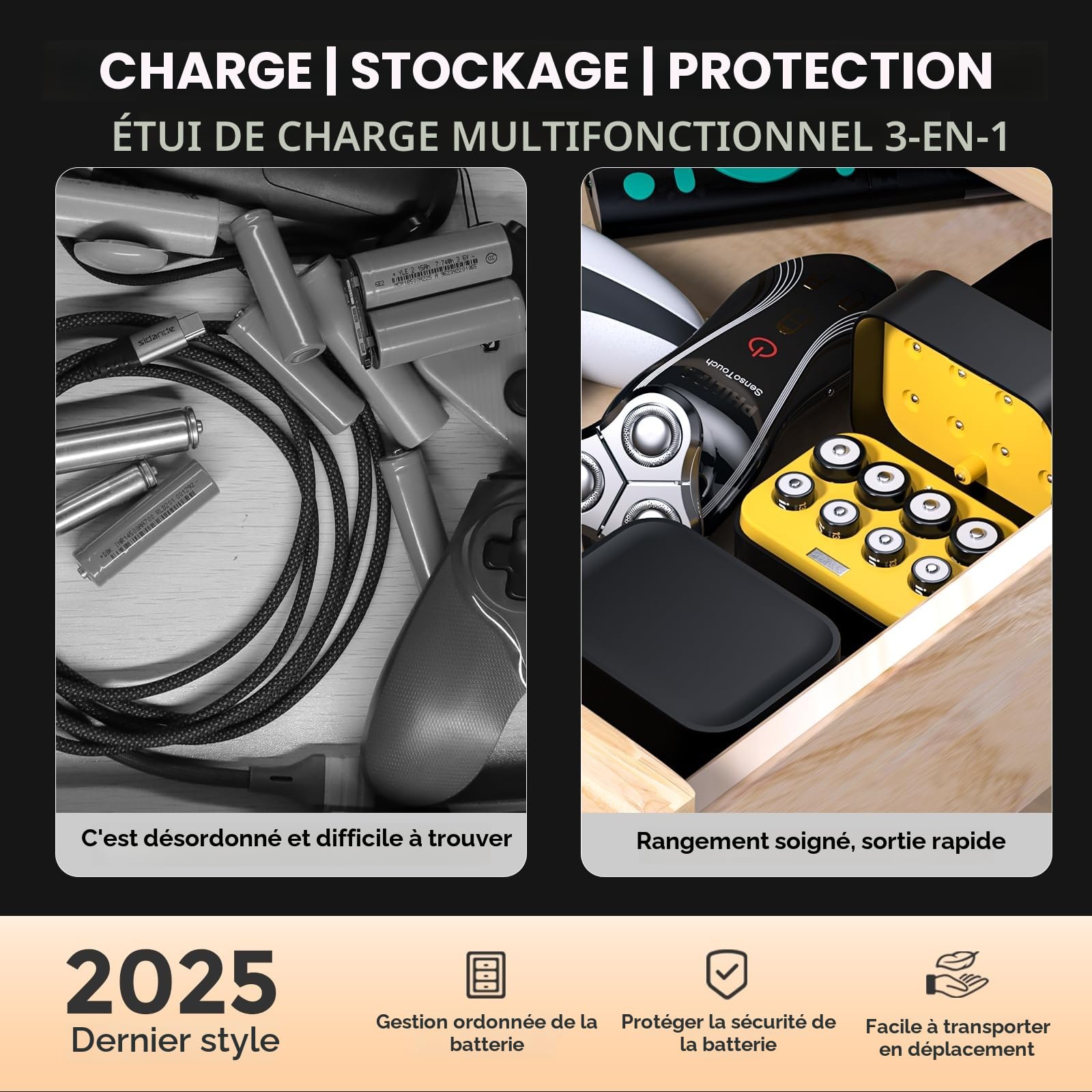 imuto Rechargeables Piles AA 1,5V Lithium AAA 1300mWh 4PCS, AA 3000mWh 4PCS（ avec Chargeur à 8 emplacements），1600 Cycles pour Appareils Numériques, Sport et Extérieur