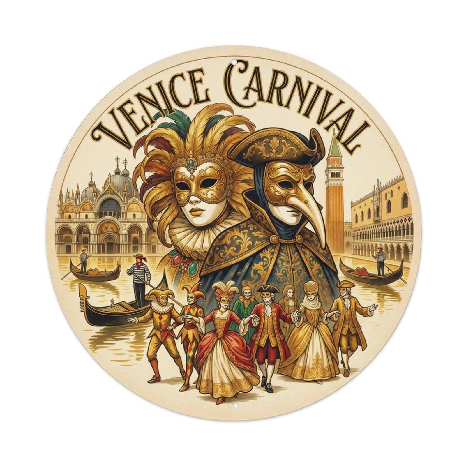 Olhnbad Style Carnival Culture Travel Venice Classic Lagoon Metal Tin Sign