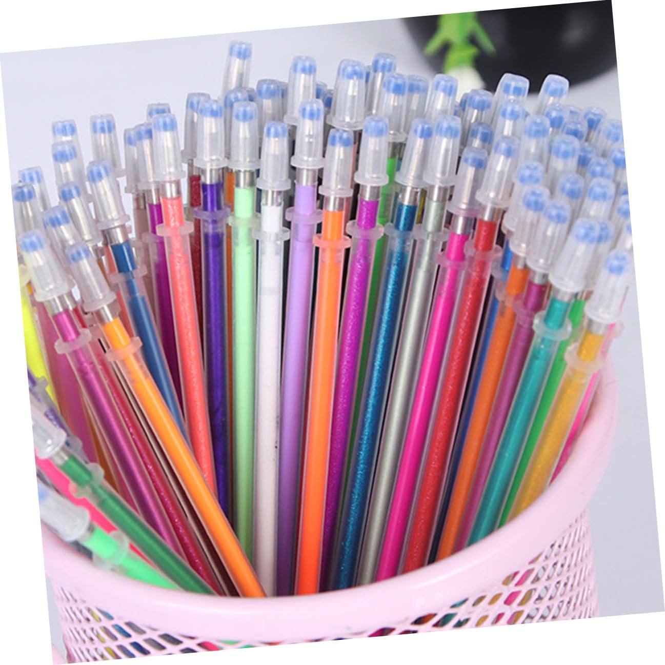 Housoutil 300 Pièces Recharges Colorées pour Stylos Gel Pointe Fine Recharge Encre pour et Dessin Compatibles Plupart des Stylos Gel Standards Fournitures Scolaires et Bureau