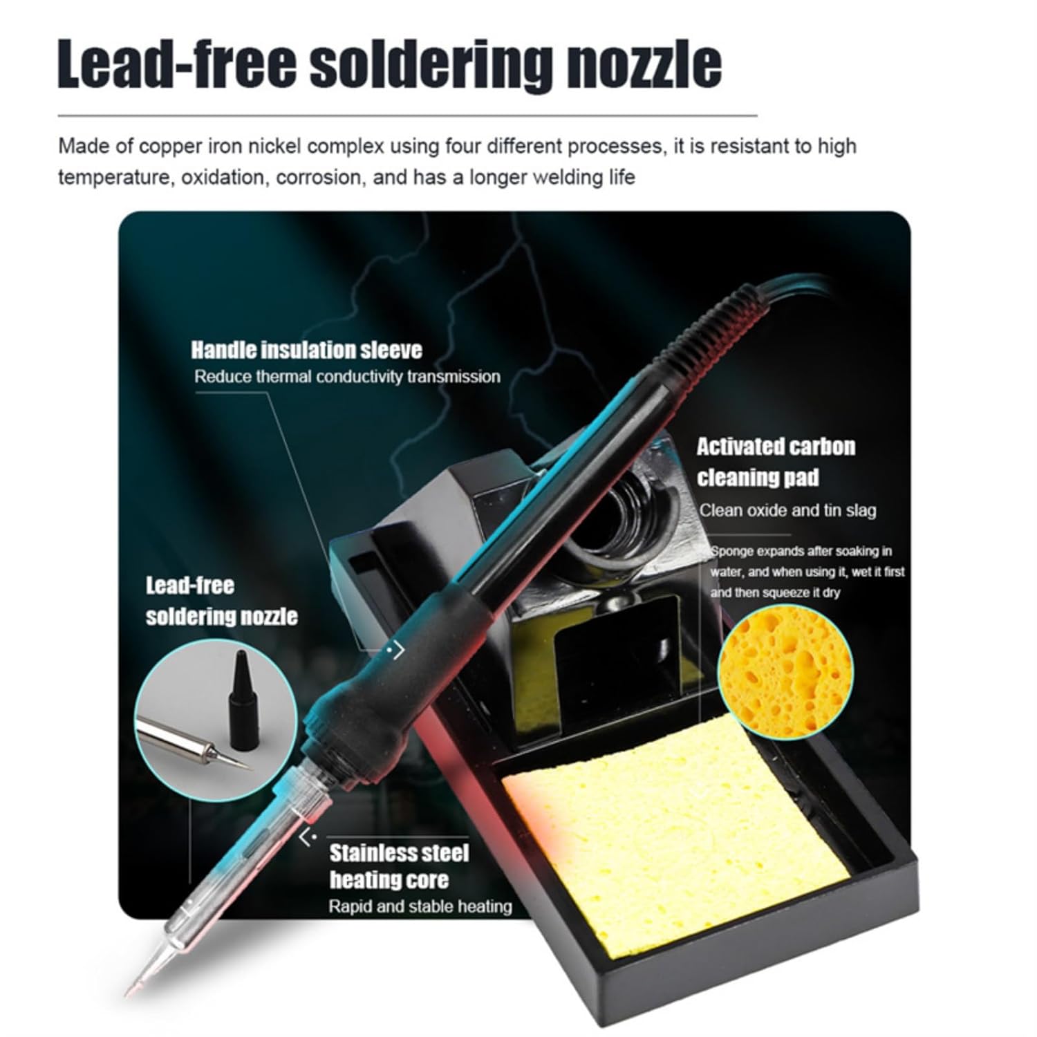 Digital Display hot air Soldering Station 110V-portable Handheld 2-in-1 hot air Gun desoldering Station