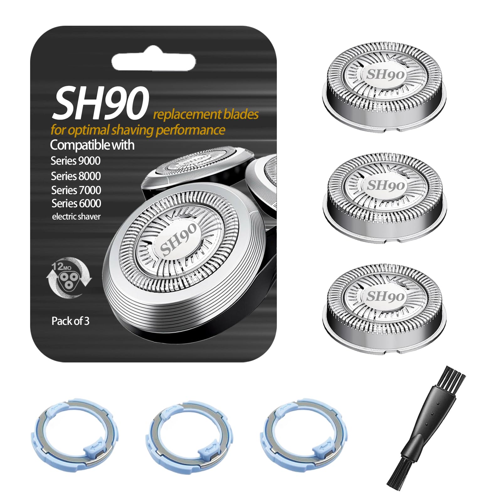 Photo 1 of SUPERNB SH90 Shaving Heads for Series 7000/8000/9000 Shavers, 3 Pack