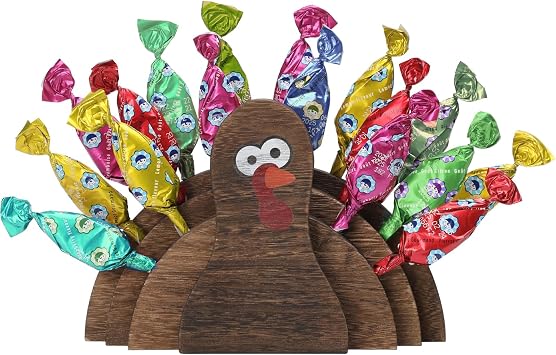 Thanksgiving Decor, Wooden Turkey Lollipop Holder, Cake Pop Stand, Candy Table Display, Fall Decor for Home, Fireplace Shelf Decoration for Home