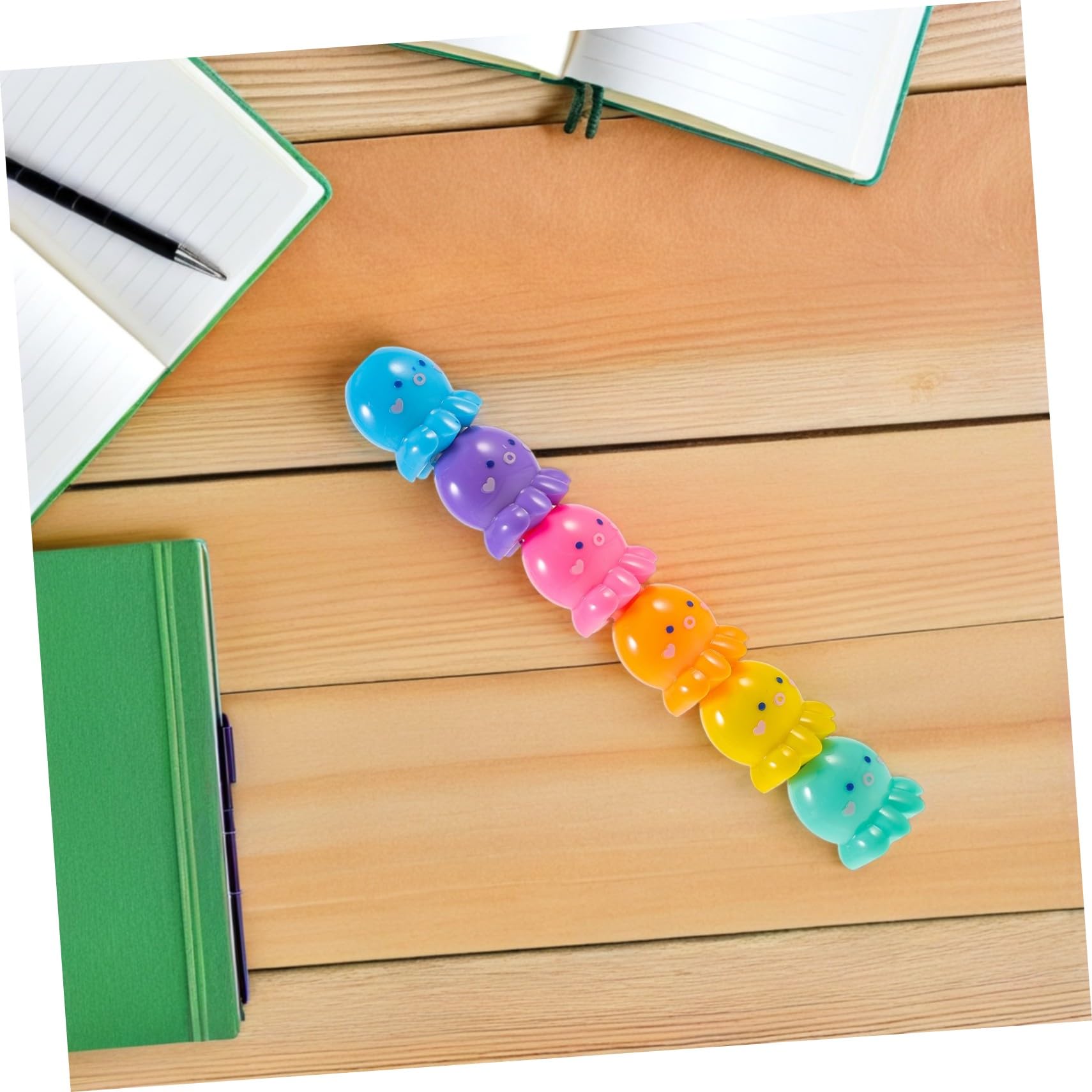 2 Set Penne Evidenziatori Mini Polpo Impilabili Colori Fluorescenti Vivaci per Scrittura e Progetti Creativi per Studenti Ufficio e Scuola