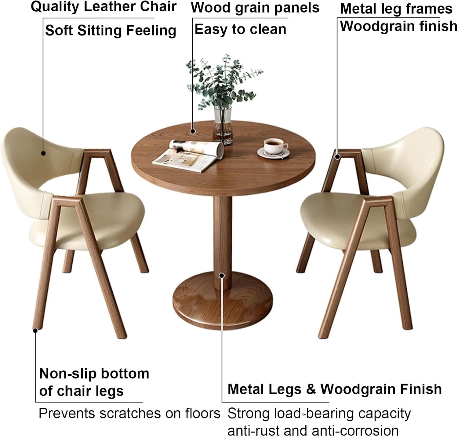 小型会議用テーブル オフィス受付ラウンドテーブル モダンスタイルの家具 交渉会議用レセプションテーブルと椅子2脚 小さなアパートのバ  モダンなオフィスのレセプションテーブルセット、小会議室テーブル、販売や会議用のラウンドテーブルと椅子のセット、ファミリー ...