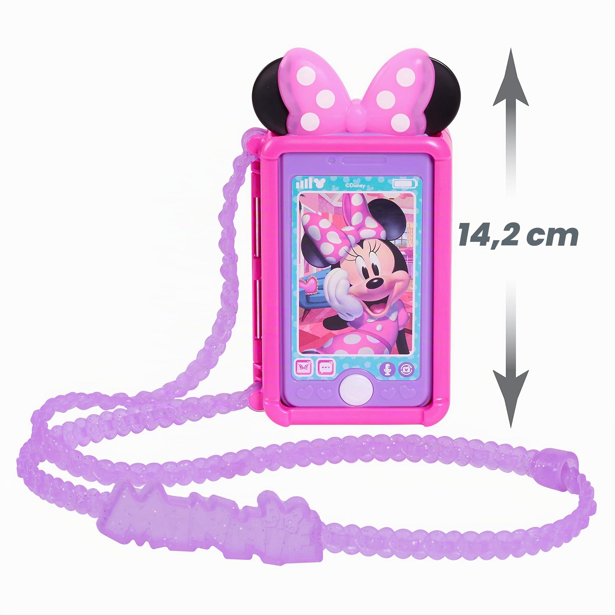 Just Play Coffret téléphone Portable Minnie Mouse Disney Junior, Effets sonores et Lumineux, Jouet pour Enfants de 3 Ans et Plus, 19.05