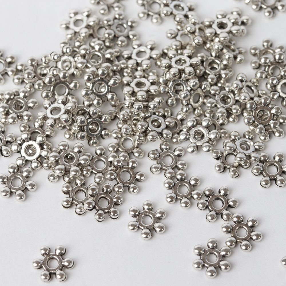 Amazon | ロンデル スペーサー 花 フラワー 100個 パール