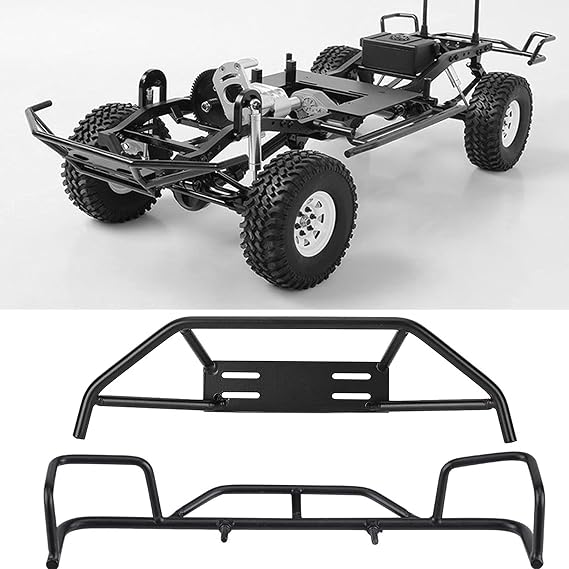 RC Front Rear Bumper, 19cm/7.48in Model Vehicle Upgrades Parts Accessories Metal Front Rear Bumper for TF2 / TF1 1/10 Scale RC Crawler Car