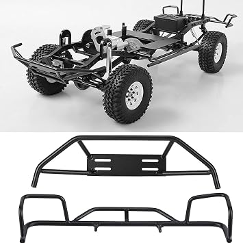 RC Front Rear Bumper, 19cm/7.48in Model Vehicle Upgrades Parts Accessories Metal Front Rear Bumper for TF2 / TF1 1/10 Scale RC Crawler Car