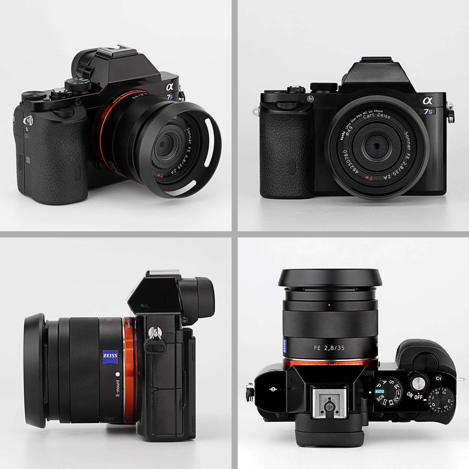 Haoge LH-SE1 - Paraluce rotondo in metallo per fotocamere Sony RX1 RX1R RX1R II rx1m2, Sony FE 35mm f2.8, FE 24 mm f1.8, 55 mm f1.8, T FE 35 mm f/2.8, sostituisce Sony LHP-1