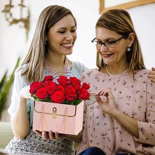 Miniatura 10 de BEISHIDA 4 cajas rectangulares negras para ramo de flores, bolsa de regalo de papel para manualidades con asa para embalaje de ramos, envoltura