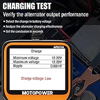 Vista 5 de MOTOPOWER MP0515A 12V Probador de batería de automóvil Automotriz 100-2000 CCA Probador de carga de batería de arranque automático y sistema