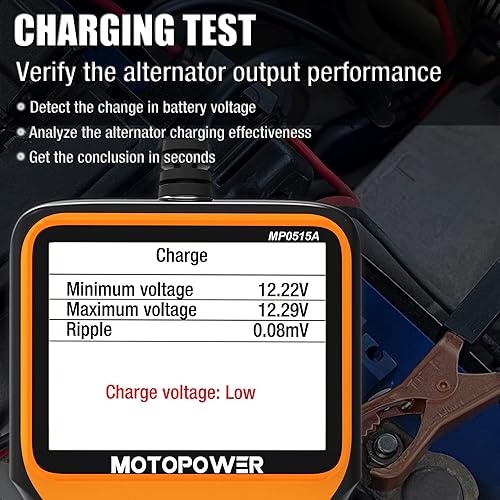 Miniatura 5 de MOTOPOWER MP0515A 12V Probador de batería de automóvil Automotriz 100-2000 CCA Probador de carga de batería de arranque automático y sistema de