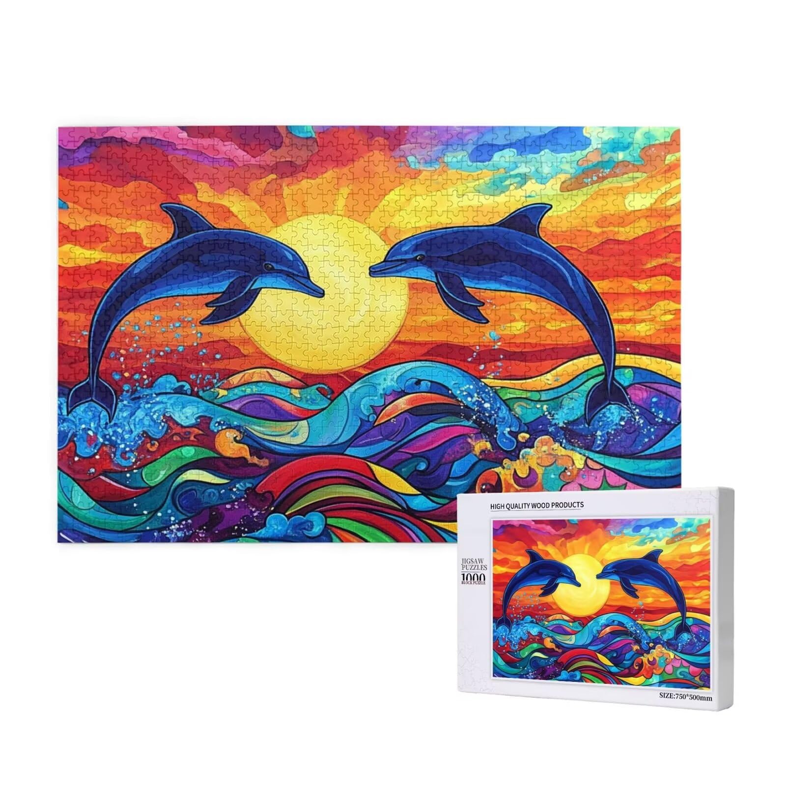 Puzzle Océano 4000 Piezas Delfín Grande Rompecabezas Adultos de Madera, Puzzles Juegos Divertidos/Relajantes/Desafiantes para Adultos y Principiantes, como Regalo para Amigos y Seres Queridos 2T-317