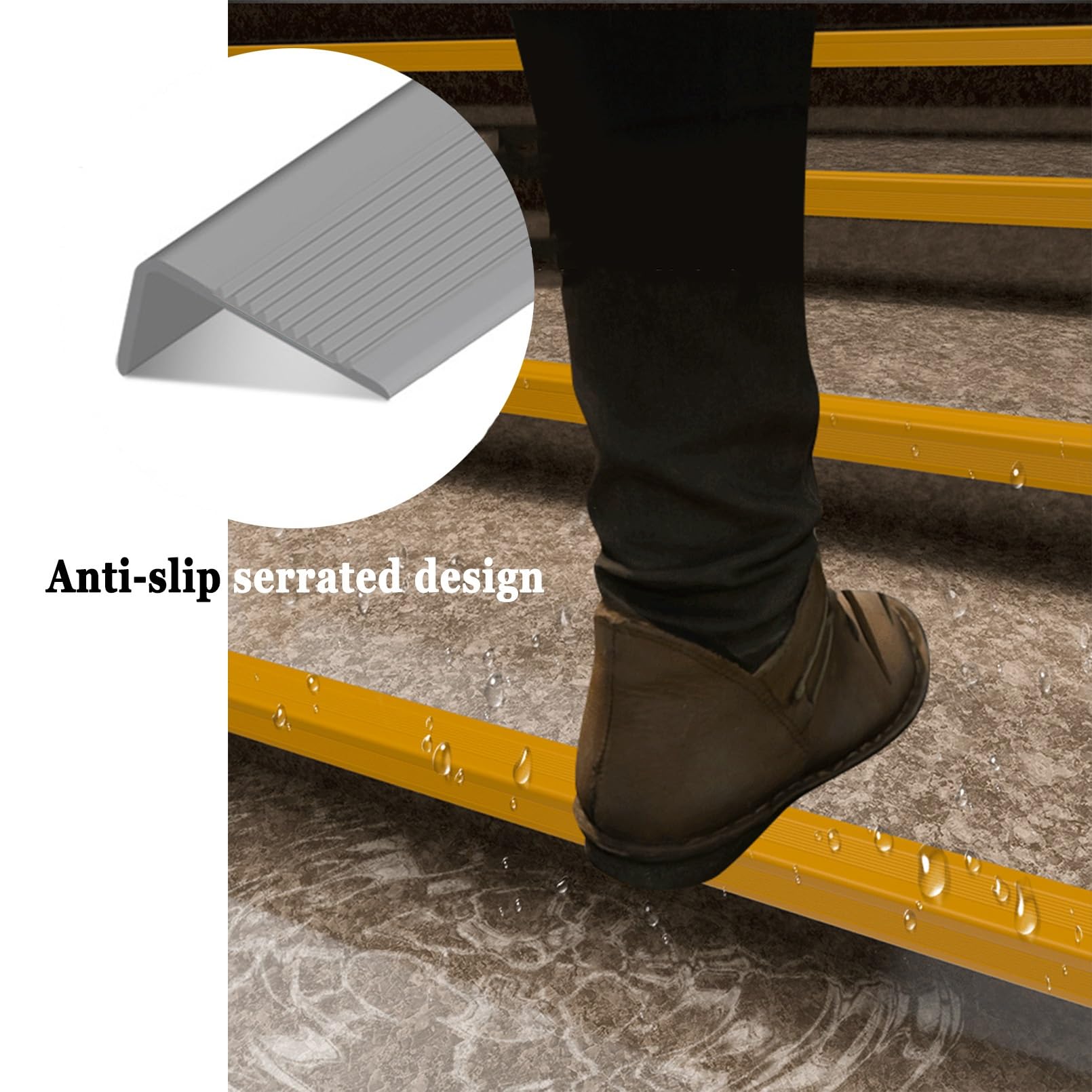 Tiras Antideslizantes Para Peldaños, Perfil de Borde de Escalera Antideslizante Tiras Para Peldaños, Adecuado Para Escaleras Interiores Y Exteriores, Borde Antideslizante Para Escaleras(Blue,5m/197in)