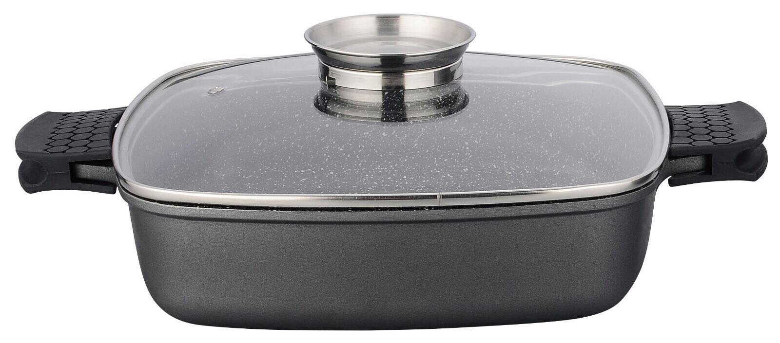 IMPERIAL COLLECTION Faitout fonte aluminium 28 cm, revêtement aspect pierre