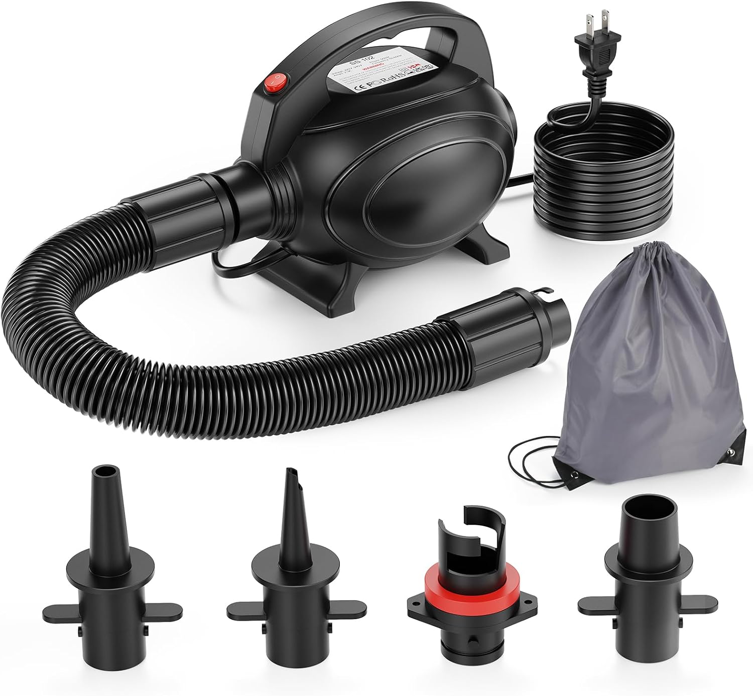 Bomba eléctrica para inflables, bomba de aire portátil de llenado rápido, inflador de colchón de aire, bomba defladora para flotadores de piscina,