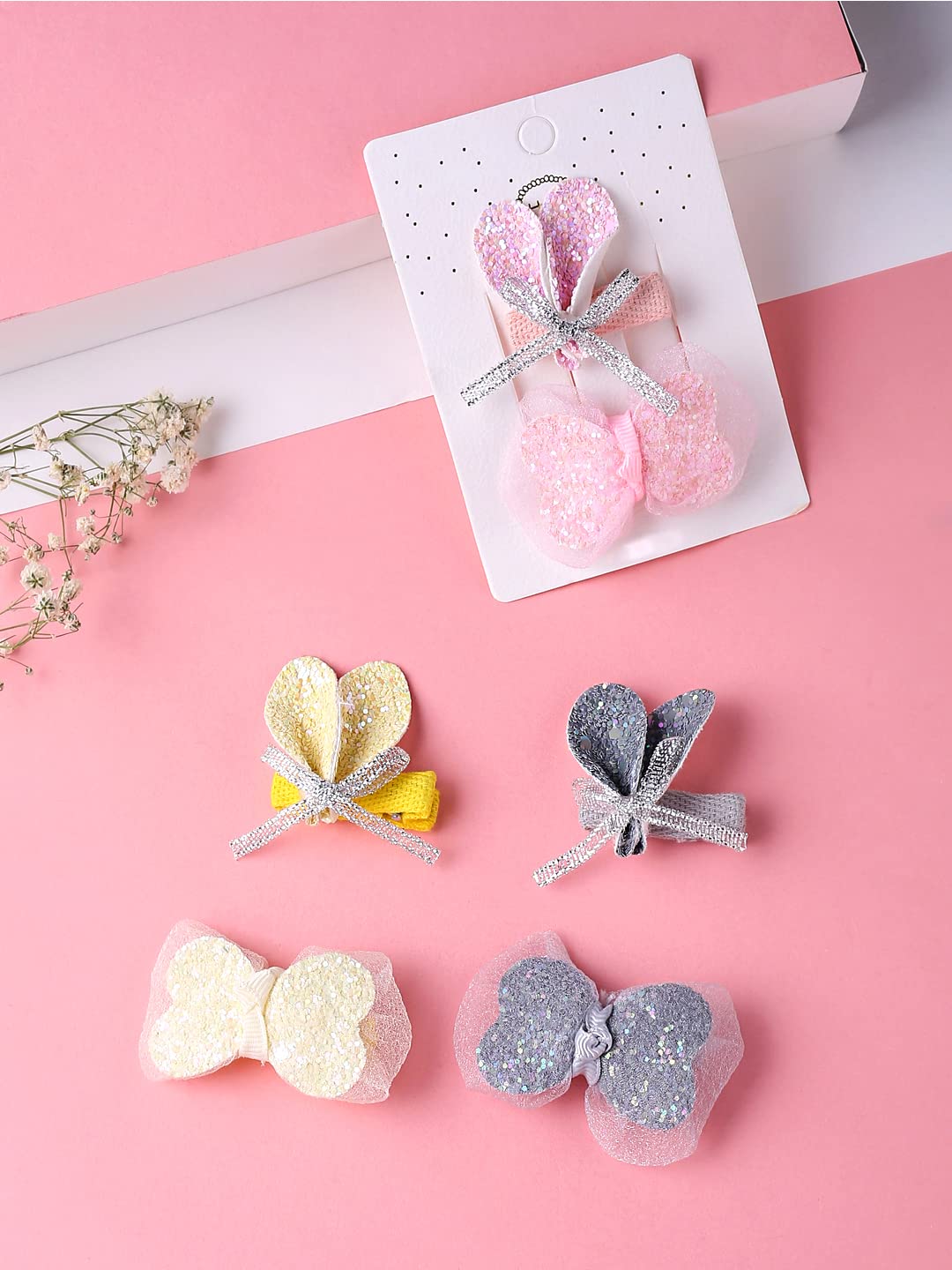 6pc Multicolor Bows Alligator Clip Hair Accessories Set
