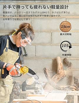 Amazon | HANMEI チェーンソー 充電式 21V 3.0Ah大容量