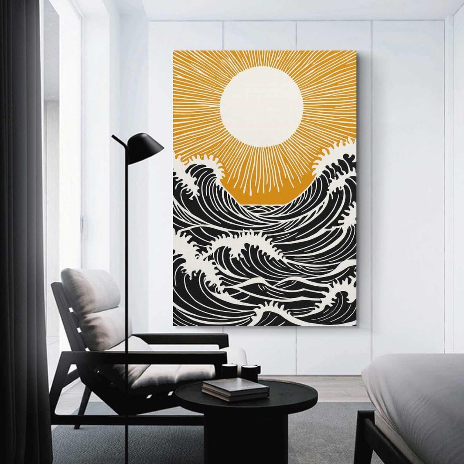 Junmoney Decorative Wall Artwork Yellow Sunshine, 12x18inch(30x45cm), for Calm Bedrooms, Home Corners Or Flats, An Easy Wall Refresh for Bedrooms