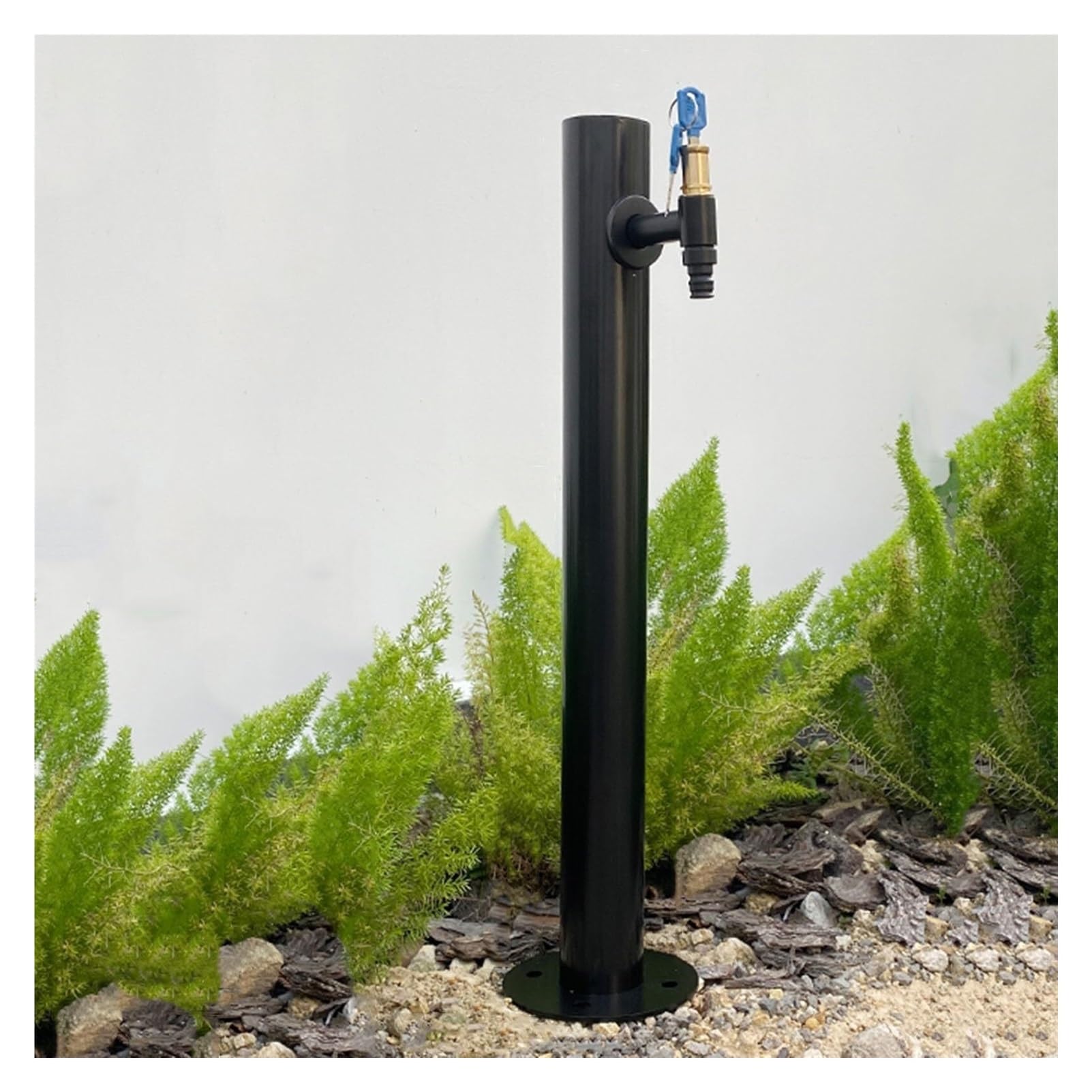 XBTGS Colonna d'acqua verticale da giardino in acciaio inossidabile 304, supporto per tubo autoportante con rubinetto di blocco, erogatore d'acqua antigelo per esterni, soluzione per fontana e