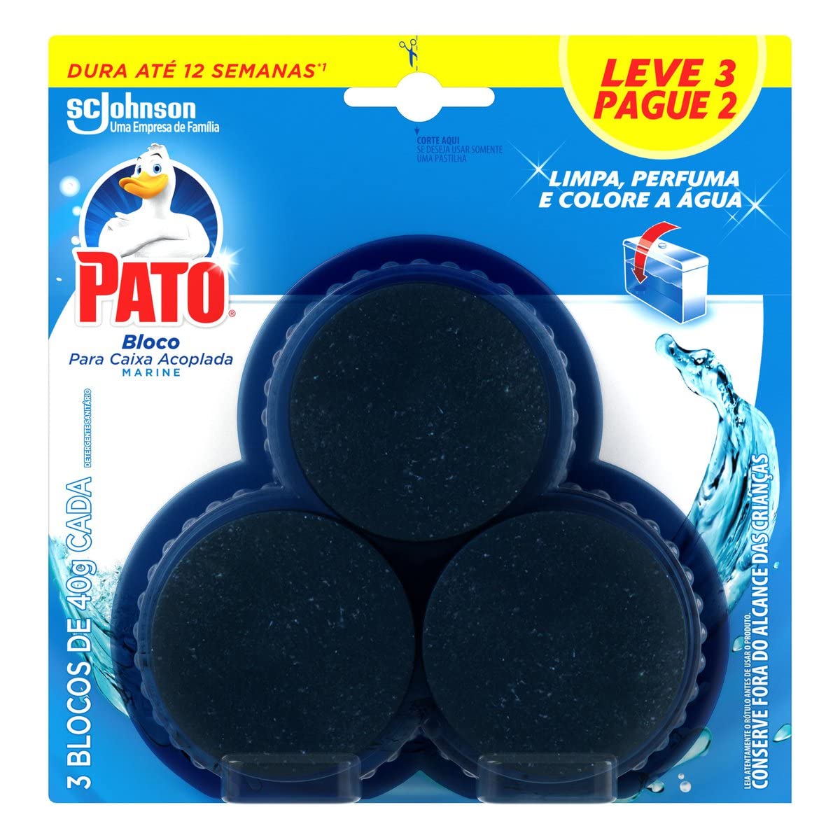 Pato Desodorizador Sanitário Caixa Acoplada Marine 40g Leve 3 Pague 2 
unidades