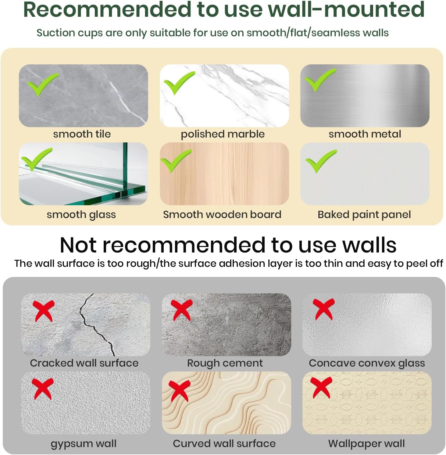 Wall Mounted Foldable Pot Lid Organizer, No-Drill Suction Cup Pot Lid Holder, Lid Organizer with Drainage Holes & Water Tray, Rust-Resistant Aluminum for Kitchen（Gray