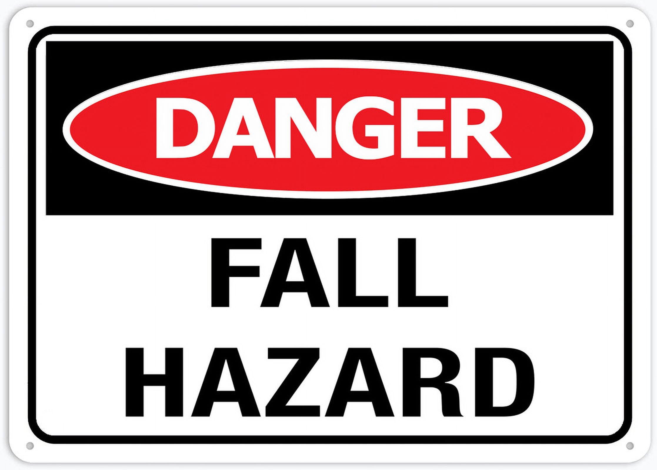 peiyeety Danger Fall Hazard for Business 8"X12" Rust Free Aluminum Uv Printed,4 Pre-Drilled Holes.Durable/Weatherproof
