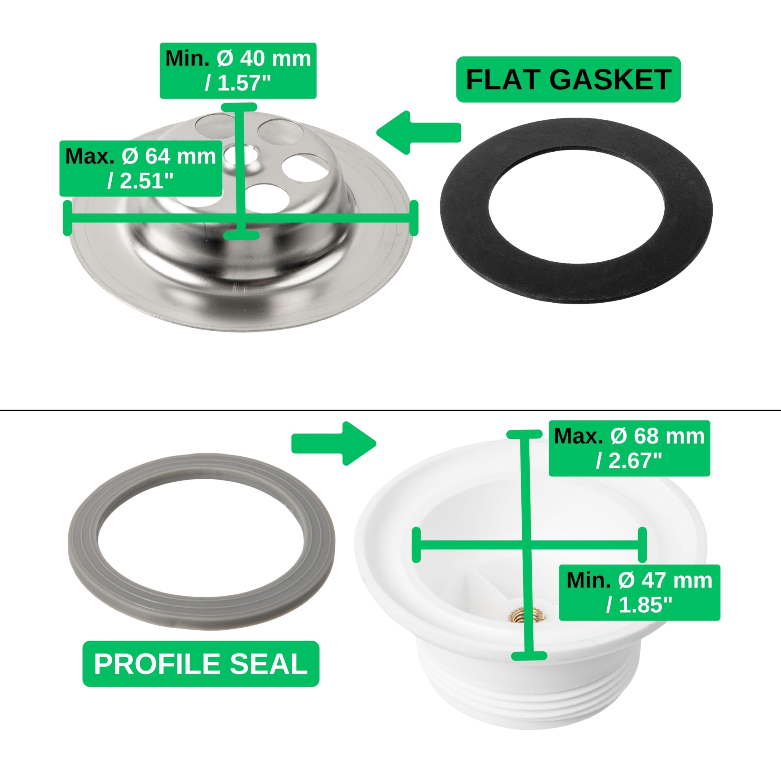 Kit guarnizioni di ricambio per sifone batteria di scarico cassette wc